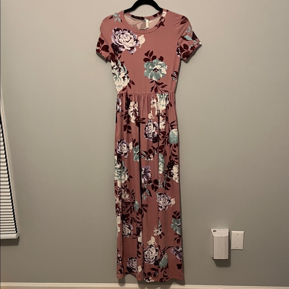 Pinkblush Mauve Floral Maxi Dress